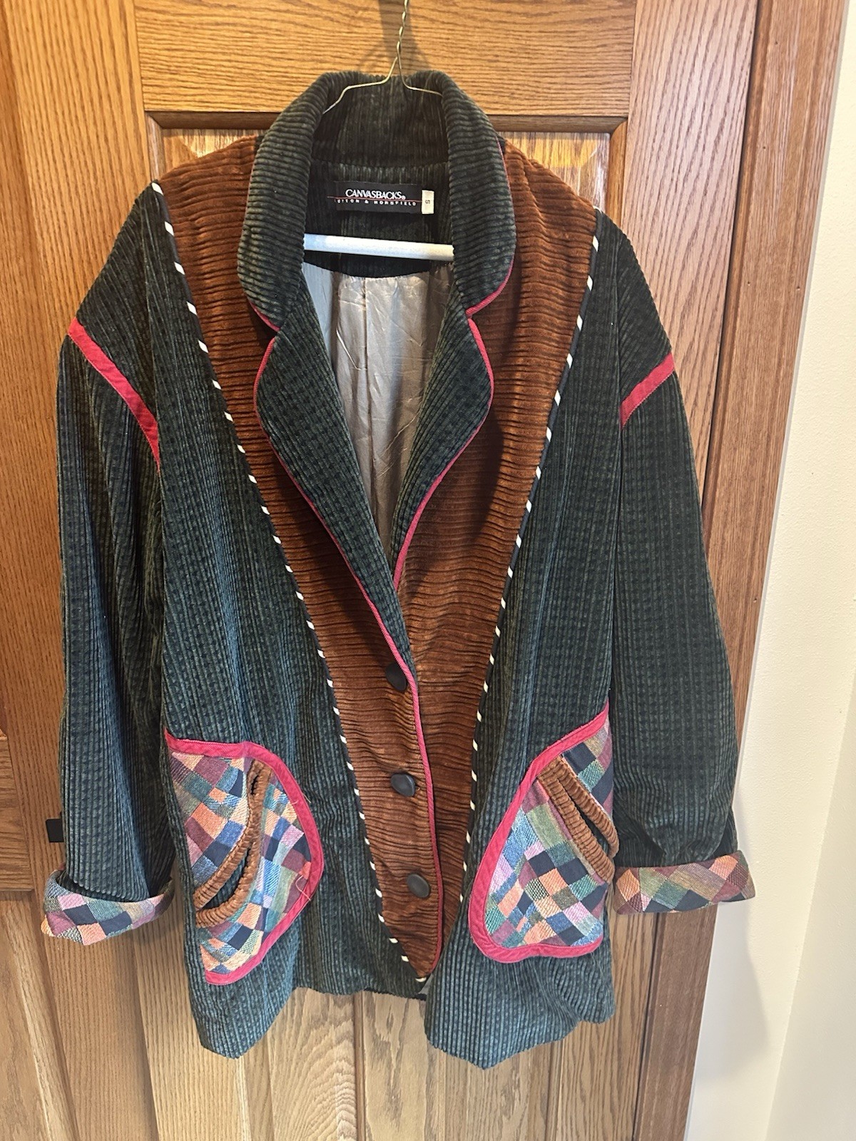 Canvasbacks Corduroy Patchwork Jacket Barn Coat S… - image 1