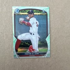 Bowman 2023 Chrome Lunar Glow Refractor Fraymi De Leon BCP-97 Red Sox 1st