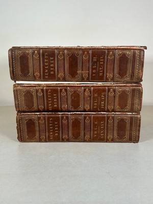 1811-12 John Hewlett Heilige Bibel 3 Bände Set Ledereinband illustriert