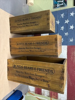 Boyd's Bear Collection Wooden Crates Box Small Medium, Large See Description !