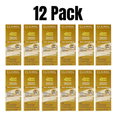 Clairol SOY4PLEX Liquicolor 3N 83N Medium Neutral Brown Bulk Lot 12 Pack 2oz NEW