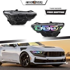 Pair Rgb Led Headlights For Ford Mustang 2024-2026 Head Front Lamps Assembly