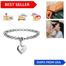 Elegant Initial Heart Bracelet for Women - Ideal for Birthdays Anniversaries