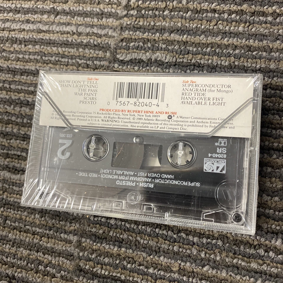 SEALED Rush-Presto-Cassette Tape 1989 Atlantic 82040-4 Neil Peart Geddy Lee Hype - Image 3 of 4