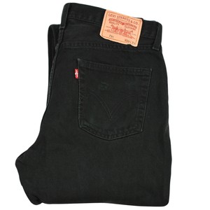 Levi's 751 Men's Jeans Denim Straight Black Cotton Pocket Button Zip Size 33/34 | eBay