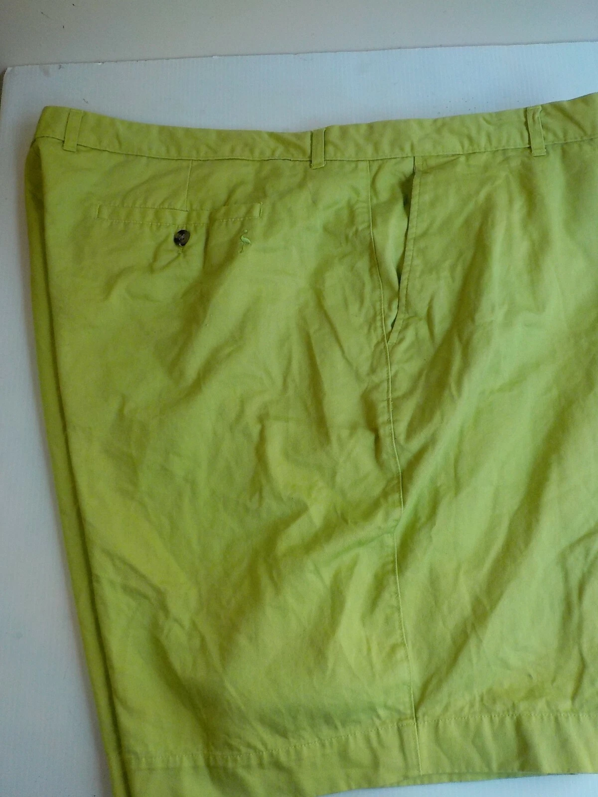 TAILORBYRD Men's Flat Front Chino Style Shorts-Lime Green-Cotton-SZ 50