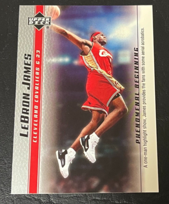 LEBRON JAMES ROOKIE 2003 UPPER DECK PHENOMENAL BEGINNINGS CARD #13
