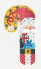 SP.ORDER LG. Candy Cane Santa Gifts handpaint Needlepoint Canvas by CH Danji