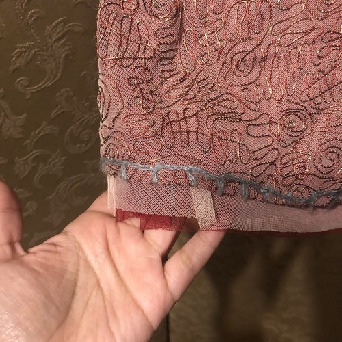 BCBG Max Azria Vintage Y2K Pink Embroidered Tulle Skirt Size 4 - Picture 5 of 6