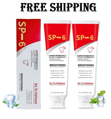 2Pcs Super Probiotic SP-6 Toothpaste, Probiotics Bright White Toothpaste, Sp 6