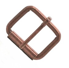 Single Prong Steel Roller Buckle Antique Copper Plate 1-1/2" 1418-10