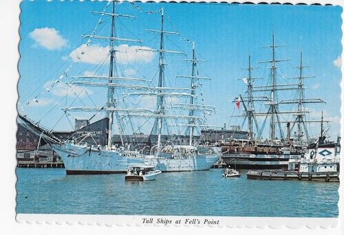 Baltimore MD Fell's Point Dor Pomorza Poland Amerigo Vespucci Vintage Postcard - Picture 1 of 2