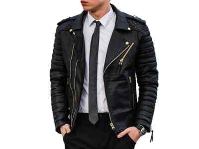TOP SELLING New Men's Black Jacket 100% Soft Sheepskin Style