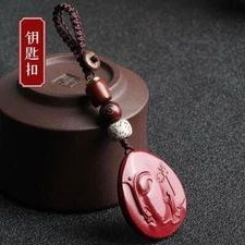 Natural cinnabar purple gold sand Zen monk Guanyin Pendant keychain