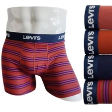 Levi's Men's Boxer Briefs 4-Pack Pouch Performance Microfiber Stretch Navy Red