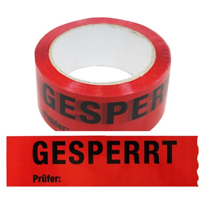 OLSHOP AG Klebeband Gesperrt Prüfer, Rot, Folie, 50 mm x 66 m, 12 Rollen