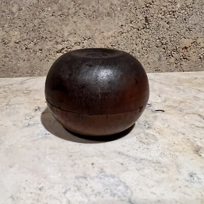 1970s Small Lidded Wood Vessel Container