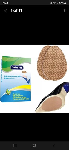 5 Pairs Shoe Sole anti Slip Grips, Non Skid Self Adhesive Rubber Pads, Shoe Bott - Picture 4 of 5