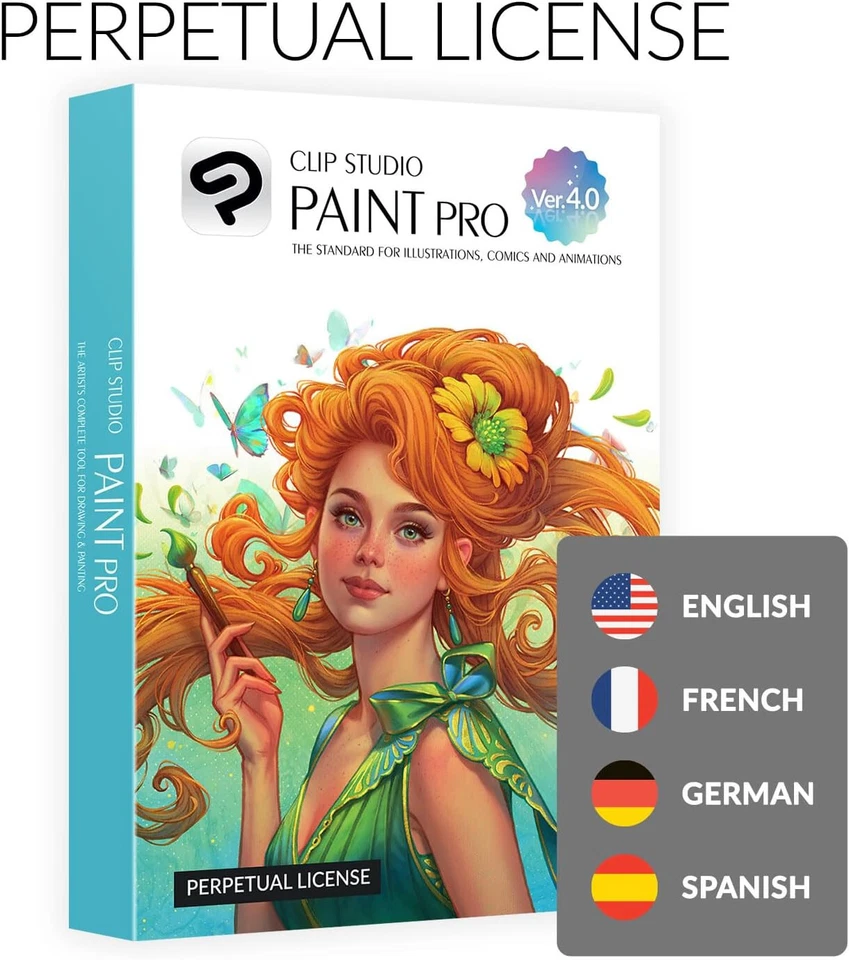 CLIP STUDIO PAINT PRO - Version 4 | Perpetual Lic - Retail Pack w/ Bonus Brushes - Image 2 of 4