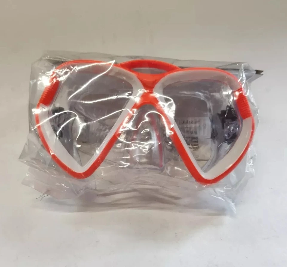 Gafas de natación juveniles máscara niño talla 4+ naranja blanco correa ajustable nuevo traje de baño Foto 4 de 4