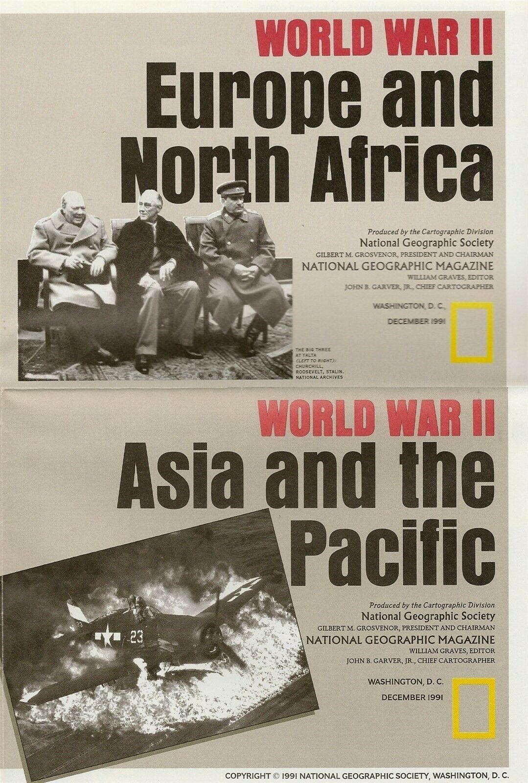 WORLD WAR 2 Maps Europe North Africa Asia Pacific Churchill Stalin Roosevelt