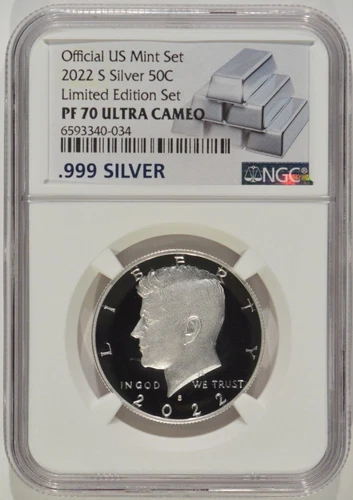 2022-S Proof Kennedy Silver Half Dollar 50c NGC PF70 UCAM Limited Edition Set