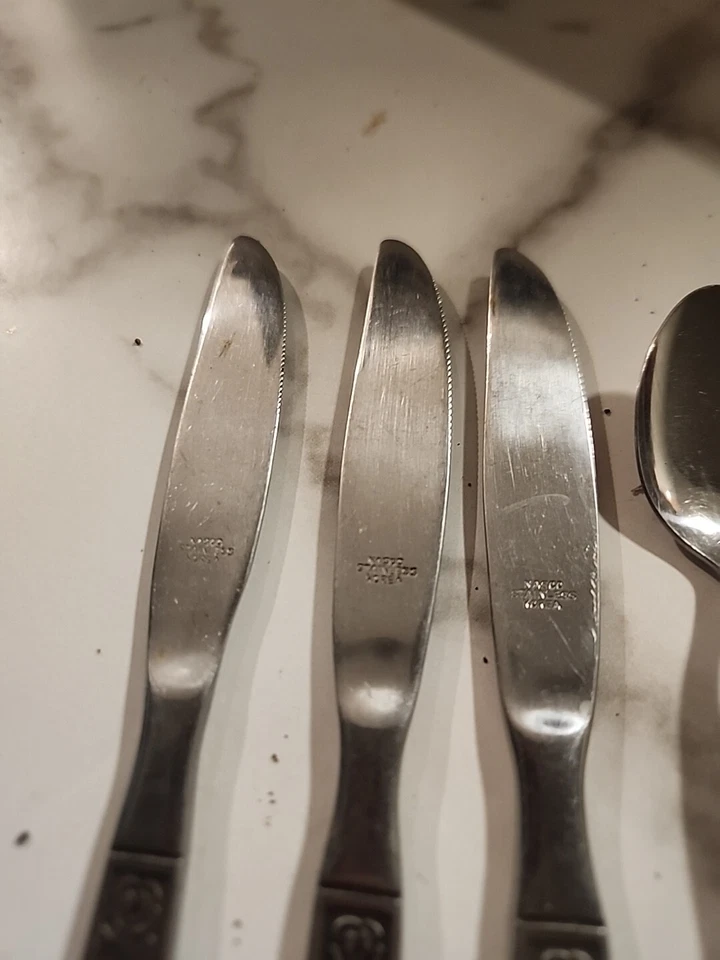 National Silver COSTELLANO Korea Stainless Flatware Choice 6 Pc Set 3 K 2 S 1 F - Image 3 of 4