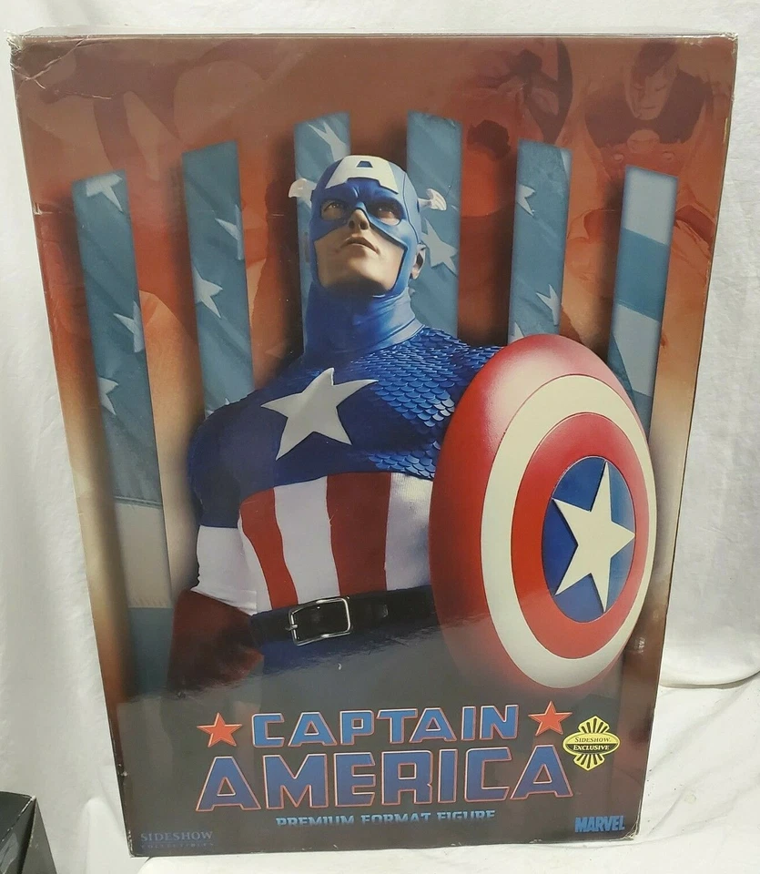 SIDESHOW EXCLUSIVO CAPITÁN AMÉRICA 1/4 FORMATO PREMIUM FIGURA ESTATUA CASCO BUSTO Foto 4 de 4