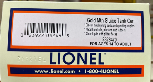 LIONEL 2328470 GOLD MOUNTAIN SLUICE TANKCAR O GAUGE TRAIN CA GOLD RUSH - NEW - Picture 4 of 4