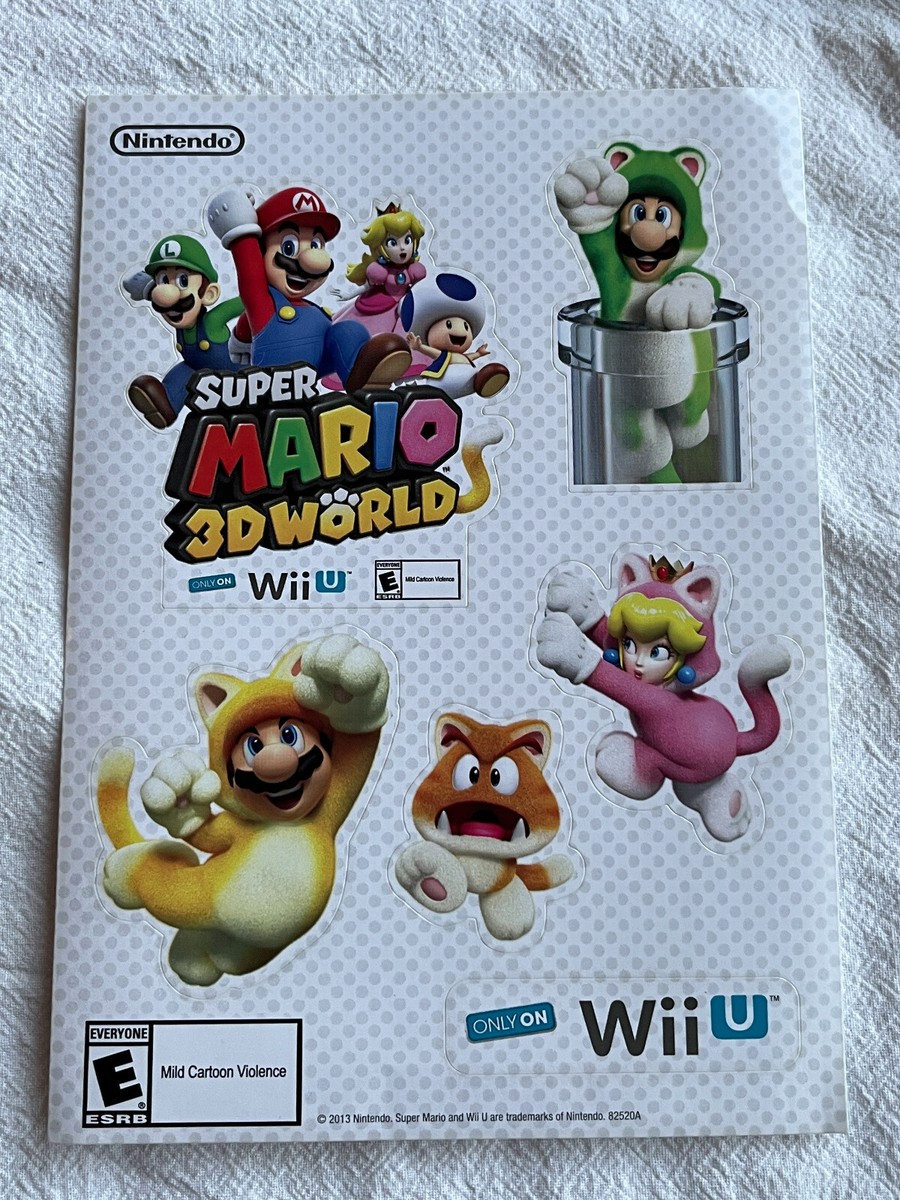 Super Mario 3D World Sticker Sheet Promo Item - New | eBay