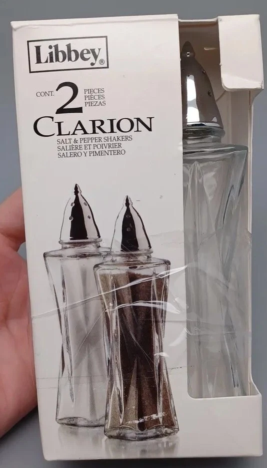 Salero y pimentero Libbey Glass Summit Clarion cocina nuevo Foto 3 de 4