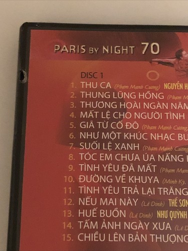 Paris by Night 70: DVD thu ca 2003 THUY NGA New And Sealed - Picture 9 of 12