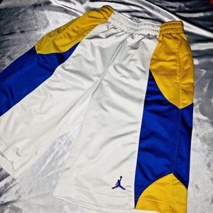 blue and white jordan shorts
