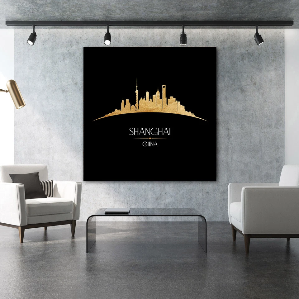 SHANGHAI ACRYLGLAS BILD CHINA WAND BILDER KUNST STADT DEKO BÜRO WOHNZIMMER - Bild 2 von 4
