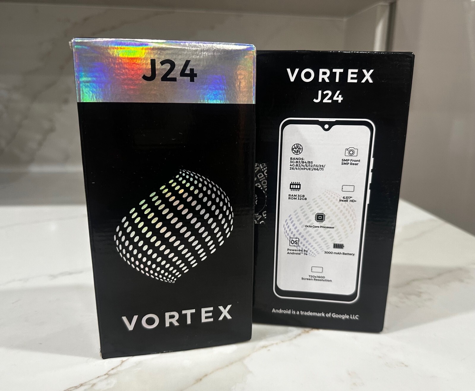 Vortex J24 6.5" Black Smartphone 32GB ROM 3GB RAM Android14
