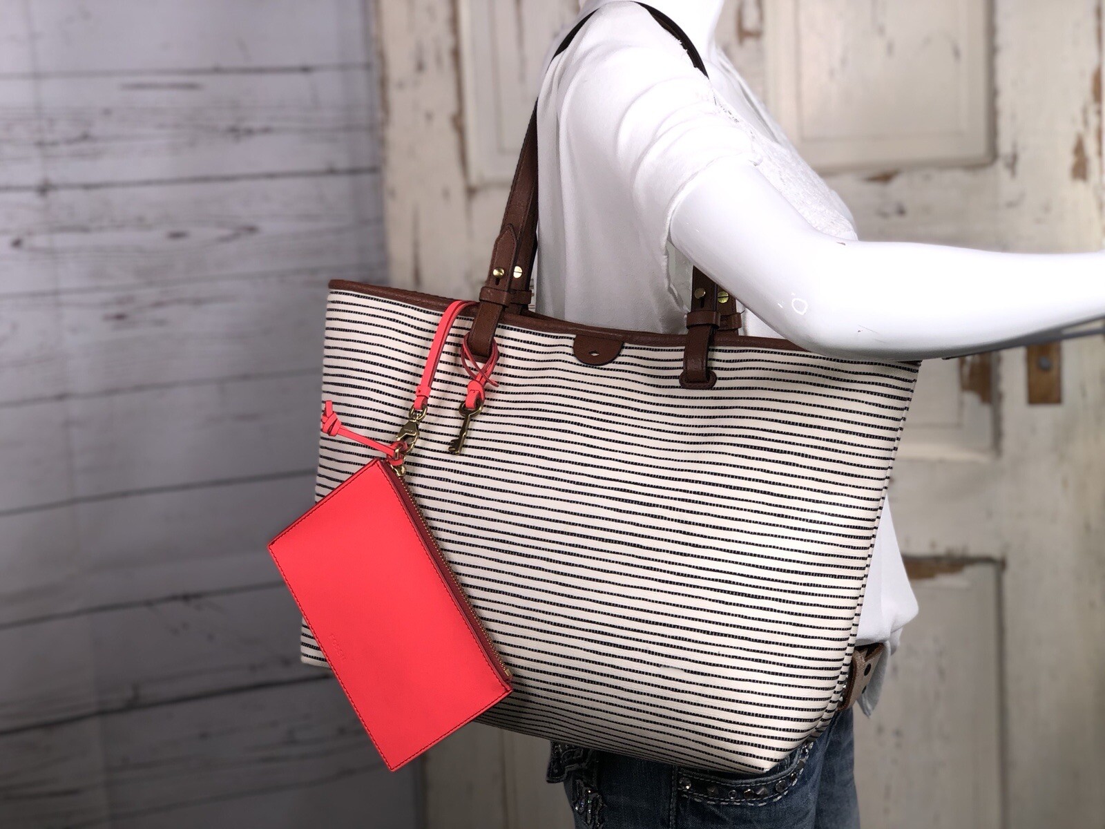 fossil rachel tote black