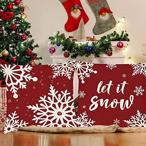 Decorations Pillow Covers 20 × 20 Inch Set of 20" x 20" (Pack of 4) Christmas - Bild 5 von 7