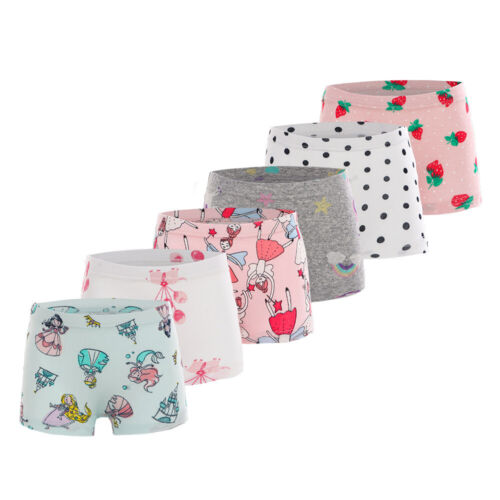 6er-Pack Kinder Mädchen Boxershorts 100 % gekämmt Baumwolle Boyshorts Höschen Baby Unterwäsche - Bild 4 von 48