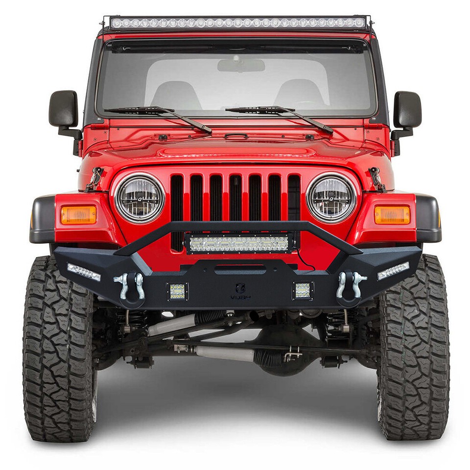 VIJAY Rear Bumper Fits 1997-2006 Jeep Wrangler TJ With Lights VIJAY Rear Bumper Fits 1997-2006 Jeep Wrangler TJ With Lights
