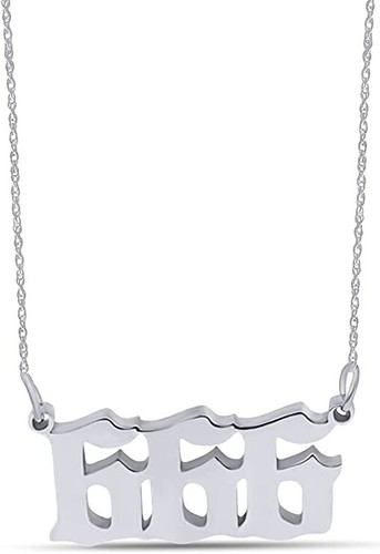 Silver 666 Angel Number Necklace, Jewelry Charms Minimalist Stainless Steel - Picture 4 of 5