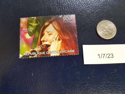 Janis Joplin American Singer Song Writer 2013 Republique Centrafricaine Stamp c - Afbeelding 1 van 1