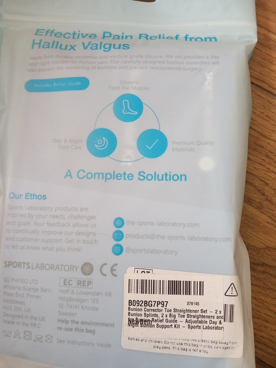 Sports Laboratory Bunion Correctors Day & Night Kit 2x One Size Fits