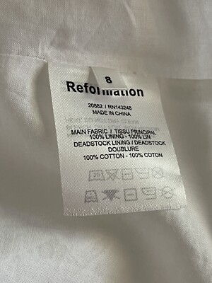 REFORMATION KATHRYN LINEN MINI DRESS 3/4 SLEEVES WHITE SIZE 8 $248 | eBay