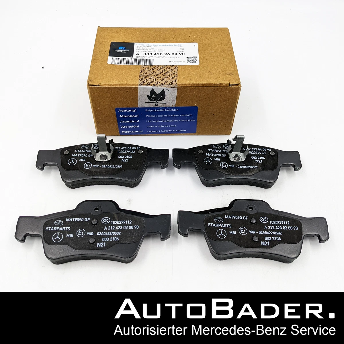 Original Mercedes Bremsklötze Bremsbeläge HINTEN 211 216 219 221 