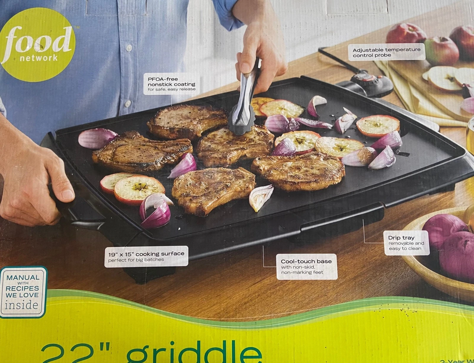 Food Network Black Sensio 22” PFOA-free Non-Stick Coating Griddle Model 756