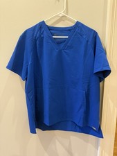Figs Royal Blue Kangaroo Pocket Scrub Top Size Large W19SW1011 Limited Edition