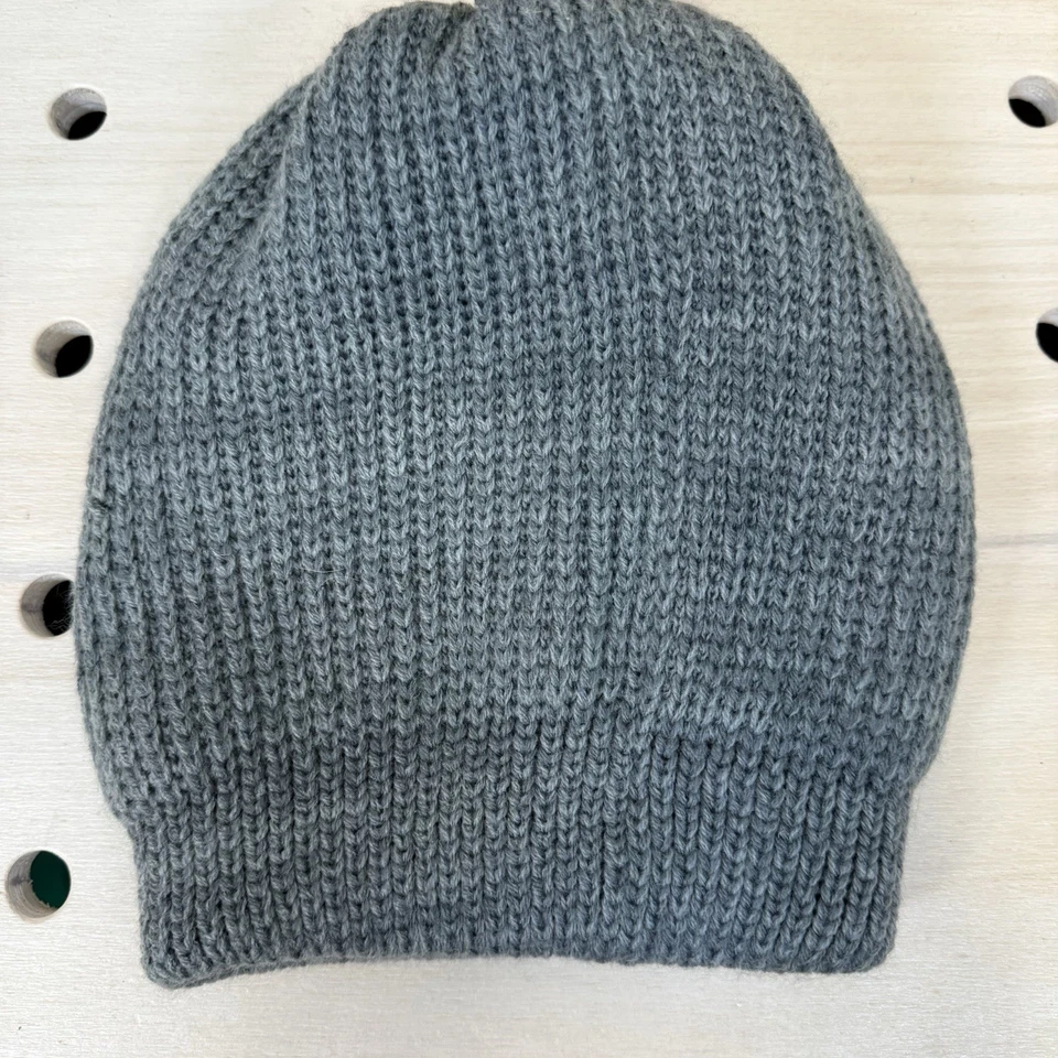 Free People Ribbed Slouch Beanie Gloomy Gray Winter Hat Womens OS - Image 4 of 4