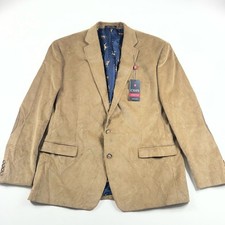 Chaps Men s 48R Tan Corduroy Sport Coat Blazer Stretch Elbow Patches NWT
