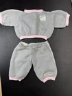 Vintage 1980's Cabbage Patch Kids Doll Clothes Pink Trim Cat Sweatsuit Tracksuit
