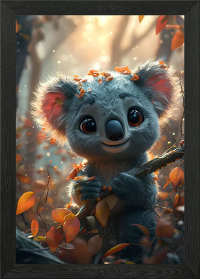 Ein niedlicher Cartoon Koala gerahmtes Wandbild Poster Leinwanddruck Bild